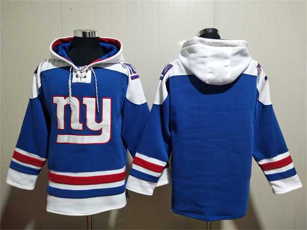 Men's New York Giants Blank Blue Lace-Up Pullover Hoodie,We sell and wholesale Men's New York Giants Blank Blue Lace-Up Pullover Hoodie on line form chian!